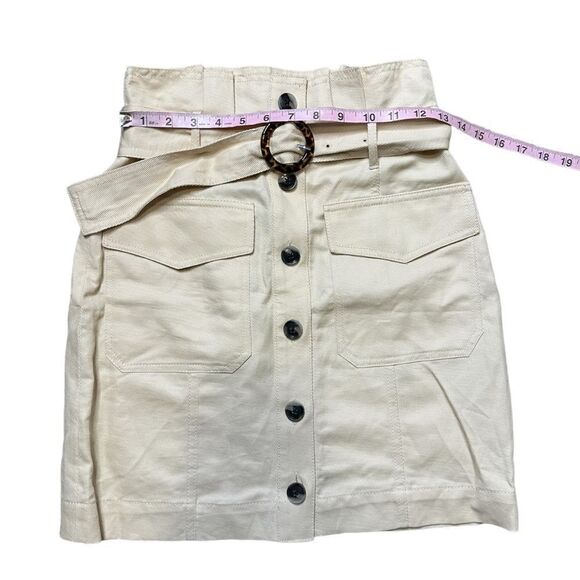 Banana Republic Belted Button Down Khaki Mini Skirt Size 0 - Picture 6 of 9